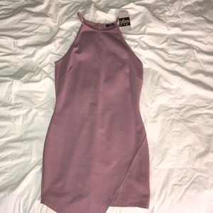 High neck envelope bodycon dress